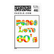 Peace Love 60's Postage Stamp