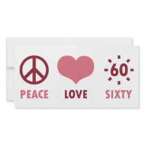 Peace Love 60th Birthday Gifts Picture Card