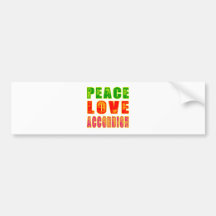 Peace Love Accordion Bumper Stickers