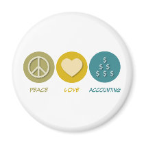 Peace Love Accounting Fridge Magnets