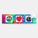 Peace, Love,  Acoustic Guitars Bumper Stickers