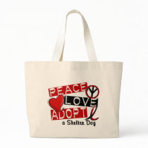 PEACE LOVE ADOPT A Shelter Dog Canvas Bag