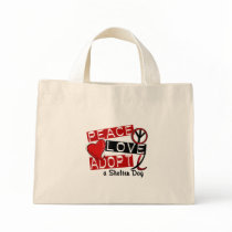 PEACE LOVE ADOPT A Shelter Dog Canvas Bag