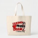 PEACE LOVE ADOPT A Shelter Dog Canvas Bag