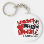 PEACE LOVE ADOPT A Shelter Dog Key Chain