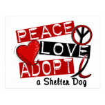 PEACE LOVE ADOPT A Shelter Dog Post Cards