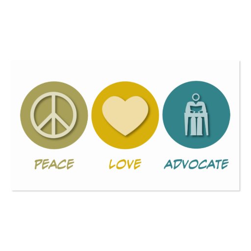 Peace Love Advocate Business Card (back side)