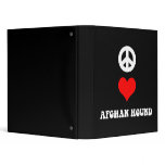 peace love afghan hound vinyl binder