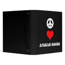 peace love afghan hound vinyl binder