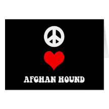 peace love afghan hound cards