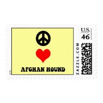 PEACE LOVE AFGHAN HOUND POSTAGE