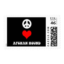 PEACE LOVE AFGHAN HOUND POSTAGE