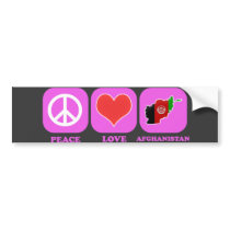 Peace Love Afghanistan Bumper Sticker