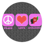 Peace Love Afghanistan Round Stickers