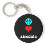 Peace love airedale keychain