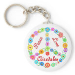 Peace Love Airedales Key Chain