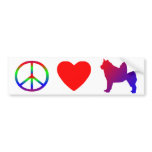 Peace Love Alaskan Malamutes Bumper Sticker