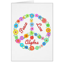 Peace Love Algebra Greeting Card