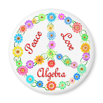Peace Love Algebra Fridge Magnets