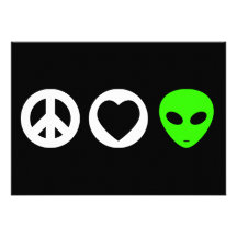 Peace Love Alien Custom Invites