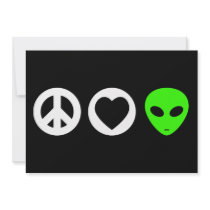 Peace Love Alien Custom Invites