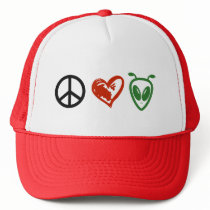 Peace Love Aliens Hat