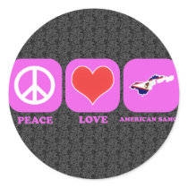 Peace Love American Samoa stickers