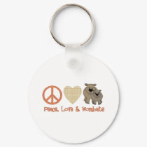 Peace, Love &amp; Wombats keychains