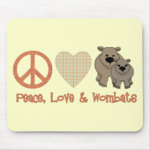 Peace, Love & Wombats mousepads by naturetees Peace, Love & Wombats mousepads