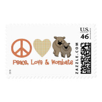 Peace, Love &amp; Wombats Postage Stamps