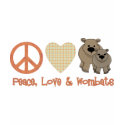 Peace, Love & Wombats t-shirts by naturetees Peace, Love & Wombats t-shirts