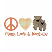 Peace, Love &amp; Wombats t-shirts