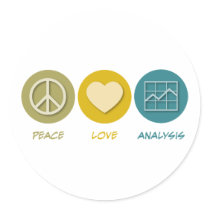 Peace Love Analysis Round Stickers