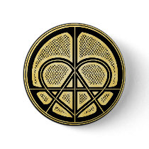 PEACE LOVE ANARCHY Humanitarian Symbol Button