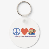 Peace, Love and Aardvarks keychains