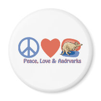 Peace, Love and Aardvarks magnets