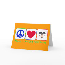 Peace, Love and April Fools Greeting Cards