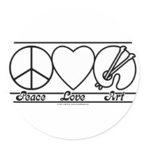 Peace Love and Art stickers