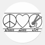 Peace Love and Art Stickers