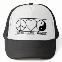 Peace Love and Balance Trucker Hats