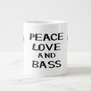 peace love and bass bernice black jumbo mugs