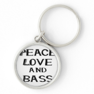 peace love and bass bernice black key chain