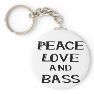 peace love and bass bernice black key chain