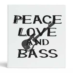 peace love and bass bernice black w guitar.png vinyl binders