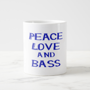 peace love and bass bernice blue.png extra large mugs