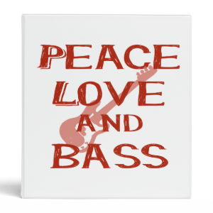 peace love and bass bernice red w guitar vinyl binders