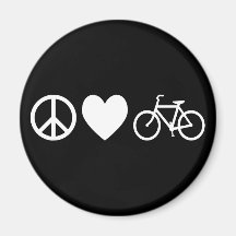 Peace Love and Bicycles Magnets