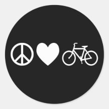 Peace Love and Bicycles Sticker