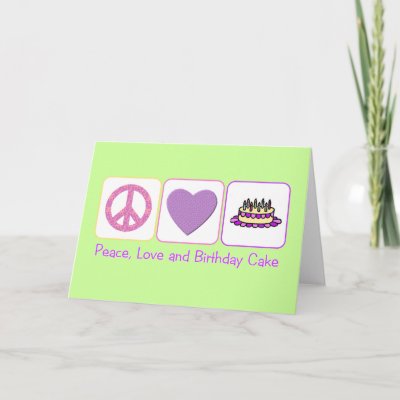 Peace Sign Birthday Cakes on Peace  Love And Birthday Cake   Customize The Background Color To