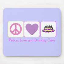 Peace, Love and Birthday Cake Use Mats